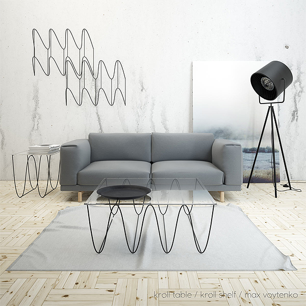 Hullámzó polcok és asztalok