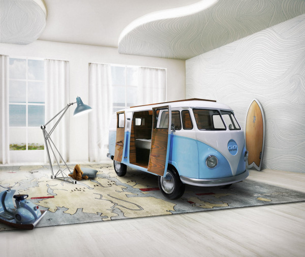 Volkswagen kisbuszból gyerekágy