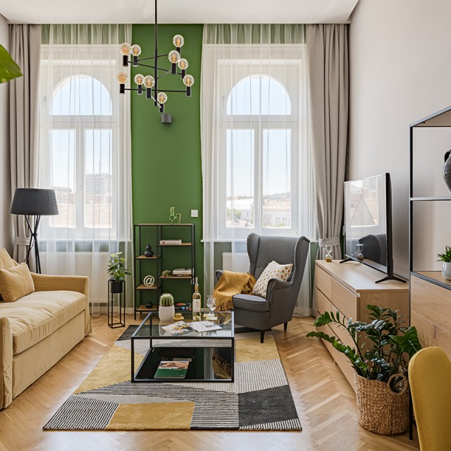 Zöld varázslat egy minimalista garzonban