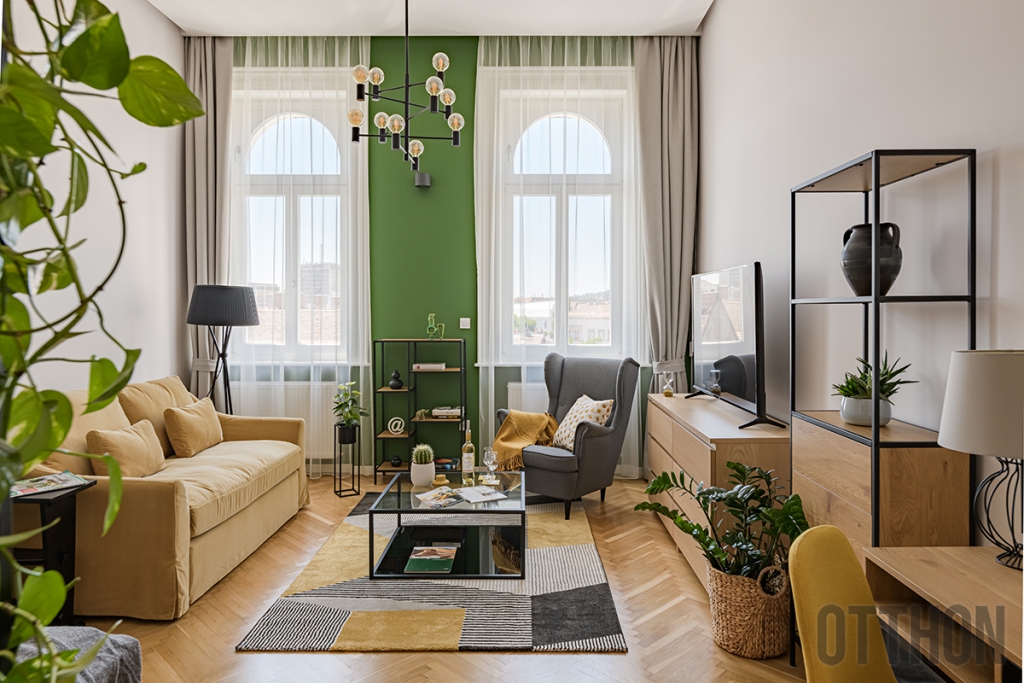 Zöld varázslat egy minimalista garzonban