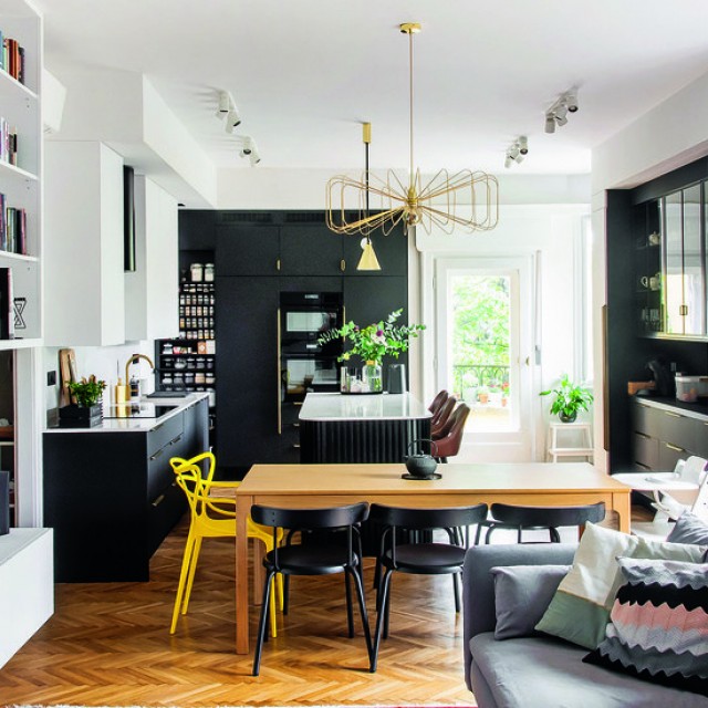 Lezser elegancia 89 nm-en: ötletes megoldások és stílusos játékosság jellemzi ezt a lakást