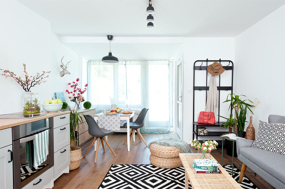 Üdítő letisztultság: 35 négyzetméteres garzon skandináv stílusjegyekkel